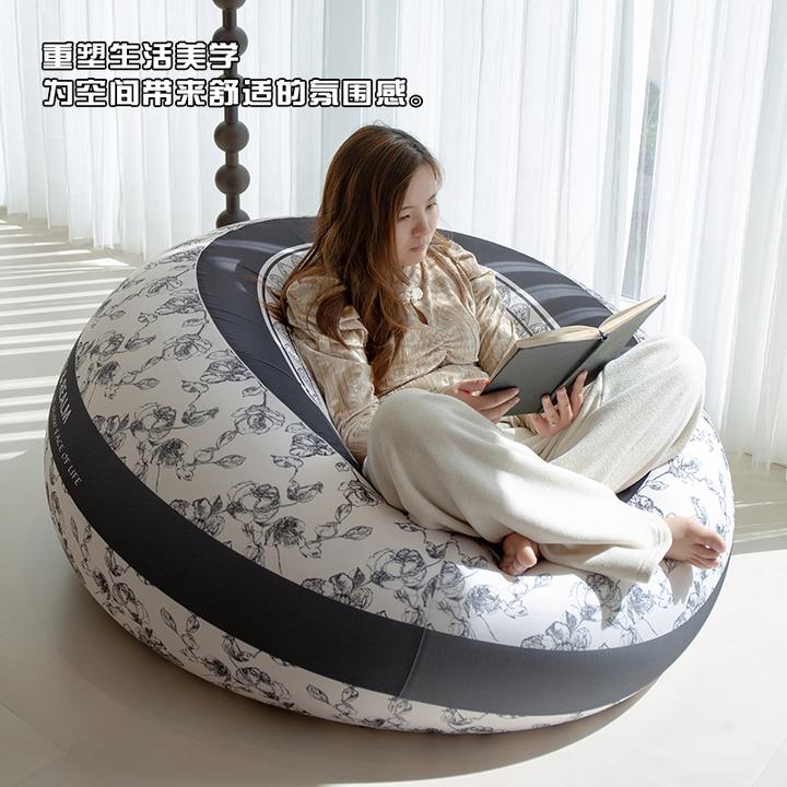 顾西懒人沙发榻榻米单人沙发椅阳台沙发椅客厅轻奢简约新中式个性