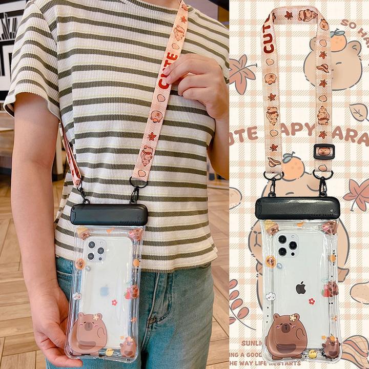 通用气囊密封条斜挎绳手机防水袋可触屏苹果15promax适用游戏漂流