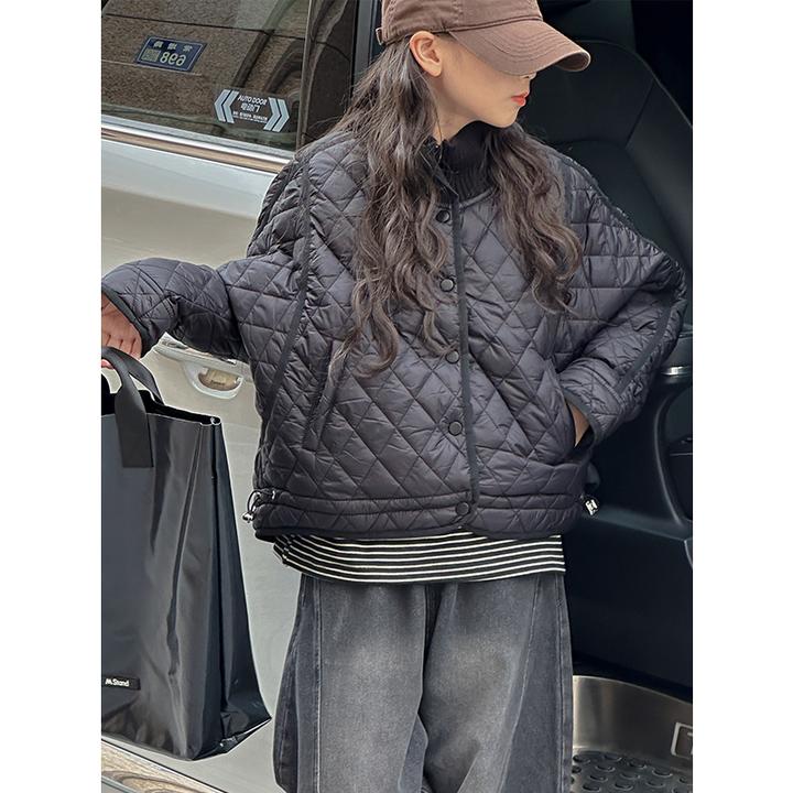 K27376孙小美KIDS菱格女童棉服冬装2024新款儿童加厚保暖棉衣外套