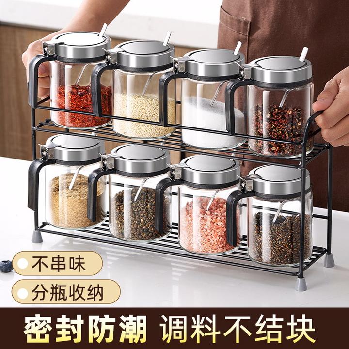 调料盒套装厨房家用调味罐盐罐味精胡椒佐料收纳组合装玻璃调料瓶