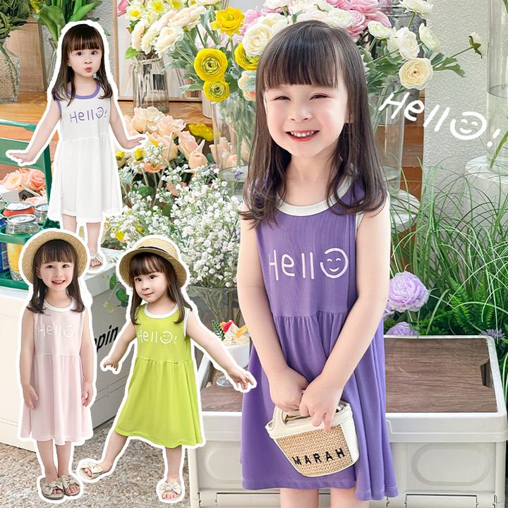 连衣裙儿童冰丝裙子夏装女童背心裙宝宝大童背心裙韩版女宝裙子