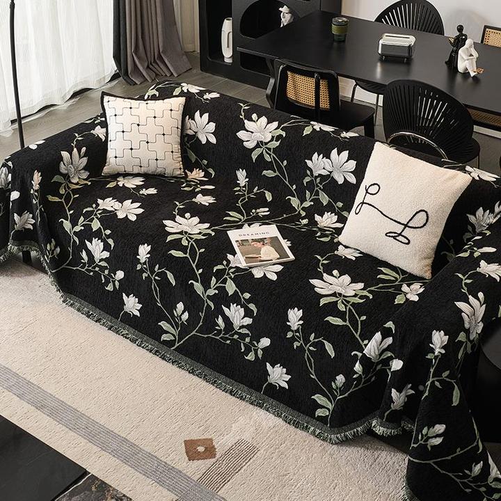 沙发盖布轻奢高级感四季通用2024年新款雪尼尔防猫抓ins风沙发巾