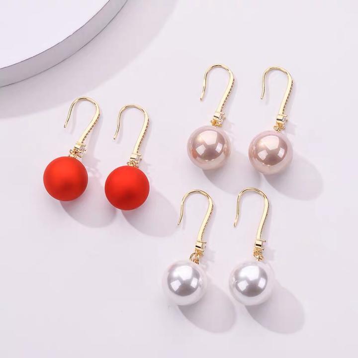 铜合金仿珍珠耳饰 舒啸饰品时尚优雅挂钩款珠珠简约高级感百搭301