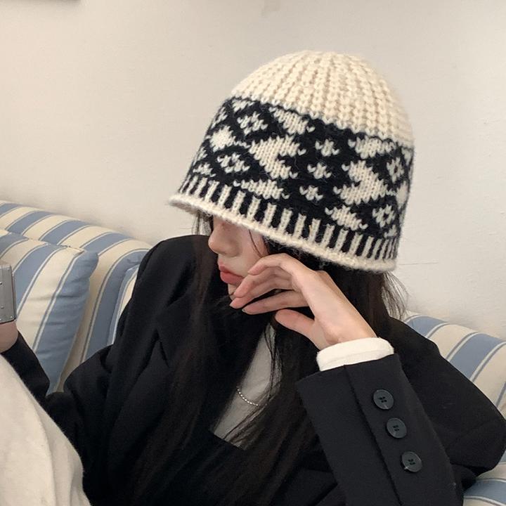 Jodhat网红针织帽男韩版冷帽百搭加厚保暖护耳大头围帽子毛线帽女