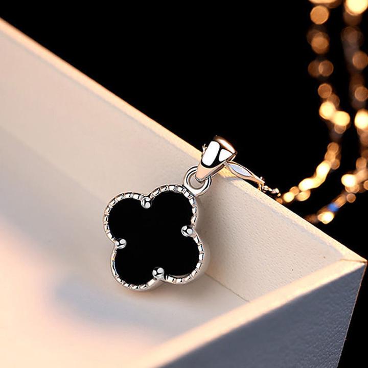 链子足银 999纯银项链四叶草锁骨链简约女士吊坠足银项链七夕礼物