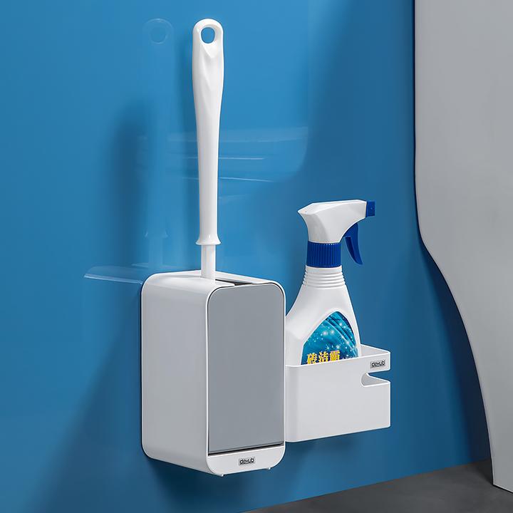deHub马桶刷无死角洗厕所刷子置物架挂墙式家用卫生间硅胶洗便刷