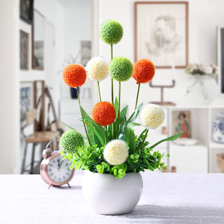 网红爆款居家吉祥富贵球酒店仿真花摆设客厅餐桌插花装饰花艺摆件