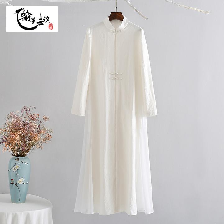 【清风】新中式禅意棉麻佛系女装茶服女中国风连衣裙禅服女仙气外披
