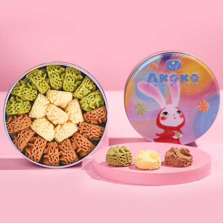【尝鲜特惠】AKOKO经典小花68g袋装进口黄油曲奇饼干营养休闲零食