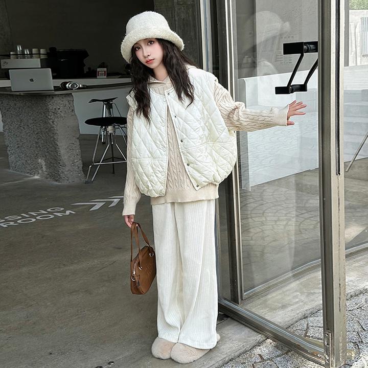 女童秋冬马甲针织衫三件套中大童休闲百塔潮流套装女孩宽松秋冬款