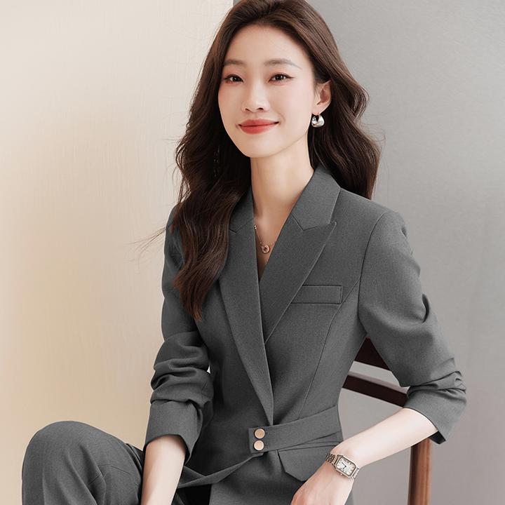 职业套装女收腰气质春秋季2024新款房地产4S店正装工作服西装外套