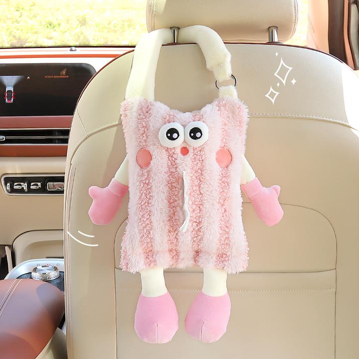 创意车载纸巾盒网红挂式抽纸盒女士汽车纸巾抽新款车上专用抽纸袋