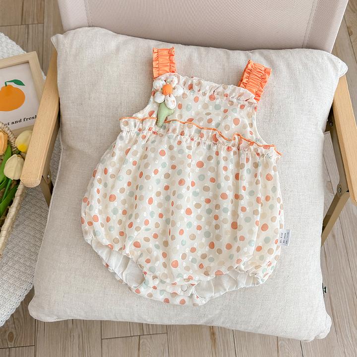婴儿夏装包屁衣新生儿女宝宝超萌洋气夏季薄款短袖满月百天公主服