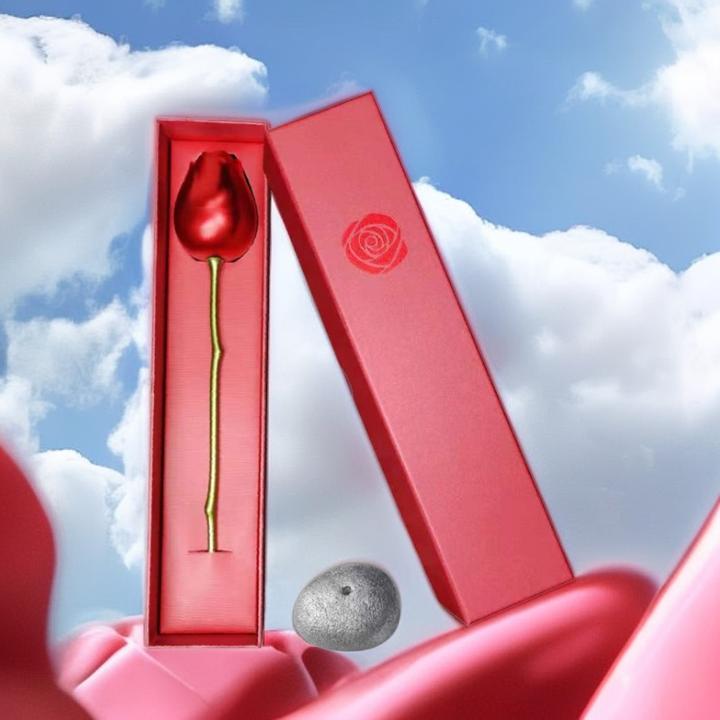 金属玫瑰花首饰盒升降玫瑰花家居摆件女友生日礼物盒送女朋友礼物