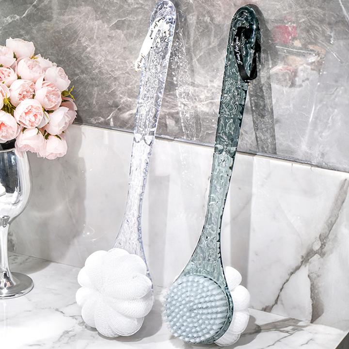 轻奢双面洗澡刷两用不求人长柄软毛刷搓泥去灰搓澡刷背双面沐浴刷