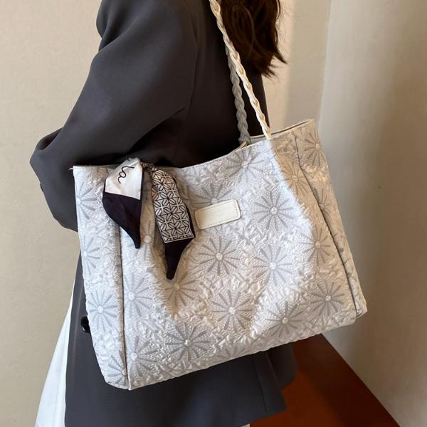 大容量包包女士2024新款时尚流行单肩包休闲百搭通勤托特包手提袋