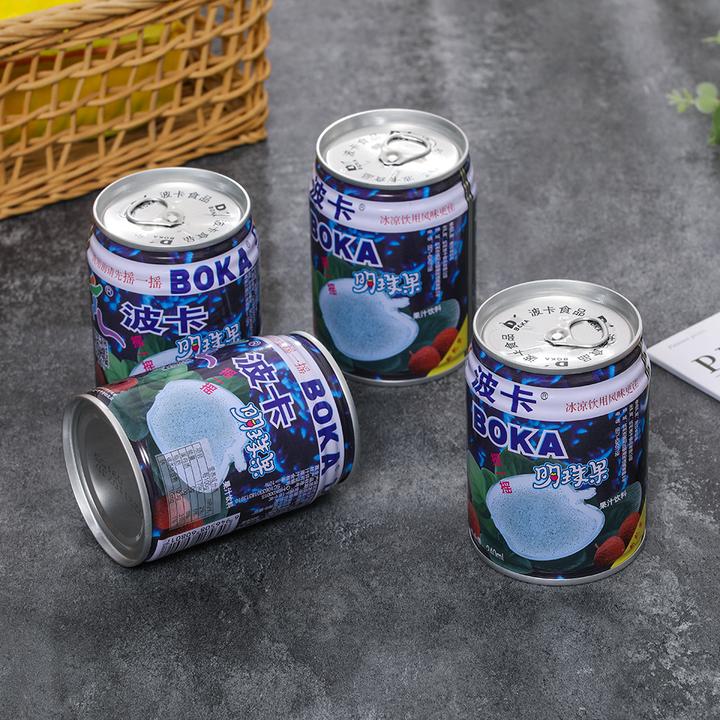 波卡饮料老式.咬着喝的饮料.荔枝味奇亚籽饮料.网红果汁饮料.8瓶