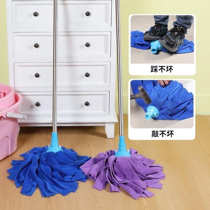 毛巾布拖把干湿两用水拖保洁老式墩布吸水布拖布家用不锈钢一拖净