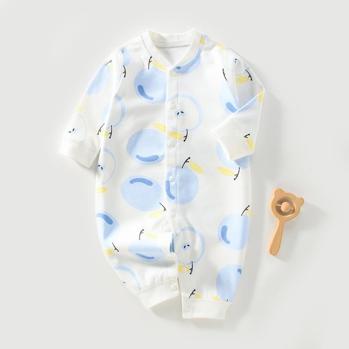 无骨纯棉婴儿连体衣0-12个月春秋男女宝宝衣服新生儿哈衣爬服打底