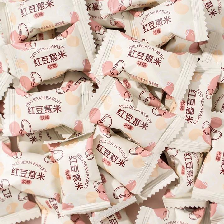 网红红豆薏米软糖香甜醇厚口感细腻健康美味休闲招待糖果小零食