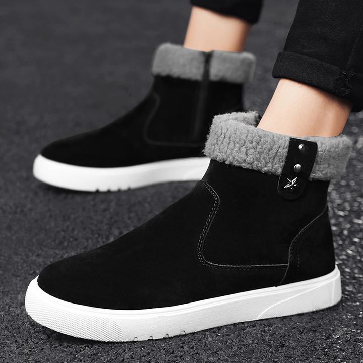 森刻冬季雪地靴男鞋高帮加绒加厚东北防寒防水防滑棉靴保暖大棉鞋