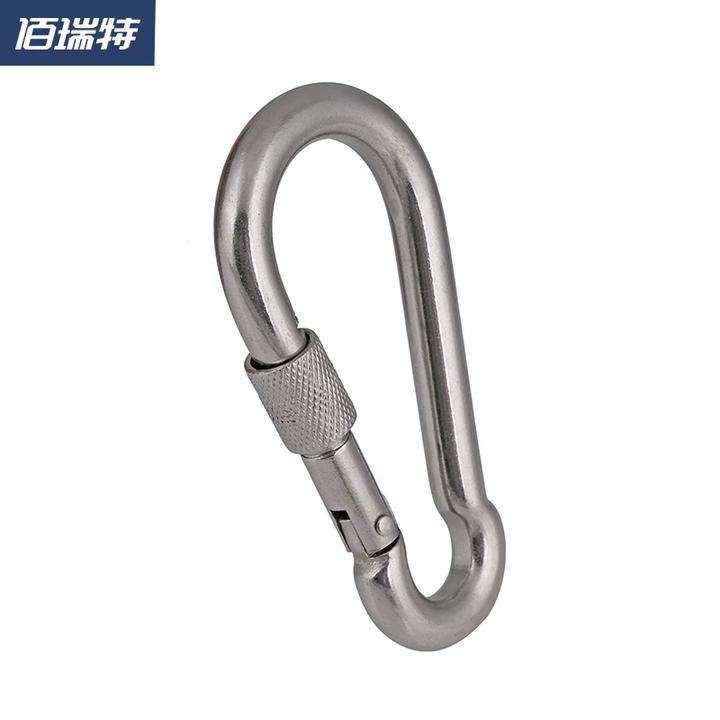 304不锈钢登山扣弹簧扣环安全保险扣葫芦卡扣锁扣狗链扣快挂钩子