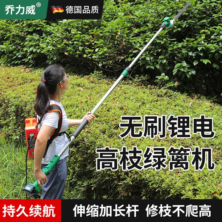 48V电动高枝修剪机充电式绿化苗木高空修剪加长杆无刷锂电绿篱机