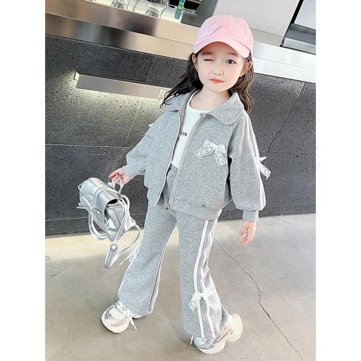 女童秋装套装宝宝初秋休闲时尚两件套儿童秋季2024新款洋气运动装