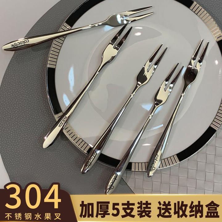 304不锈钢水果叉套装创意可爱儿童欧式小奢华叉子家用水果签果插