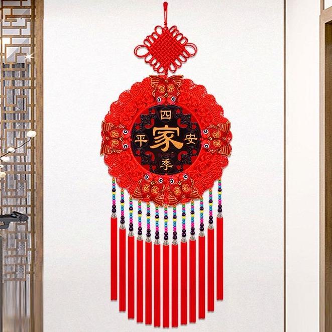 爆款桃木中国结挂饰高档乔迁玄关电视客厅卧室背景墙挂件