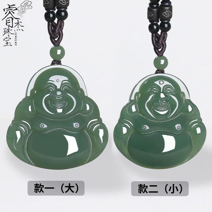 正品和田玉弥勒佛玉佛吊坠女款大号笑佛玉坠大肚佛公玉佩玉石项链