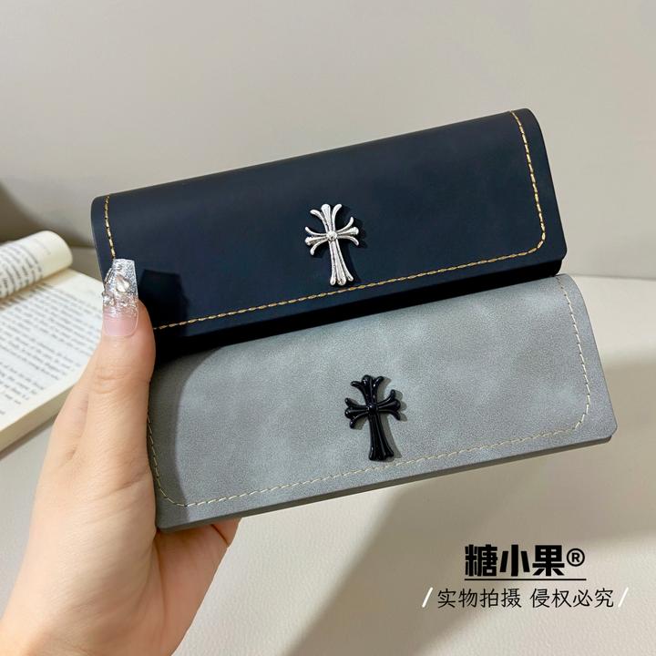高级感文艺复古轻奢个性十字架近视框架眼镜盒墨镜太阳镜收纳盒子