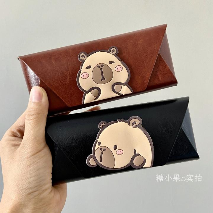 卡皮巴拉可爱水豚抗压学生近视大框架眼镜盒眼镜包墨镜太阳镜收纳