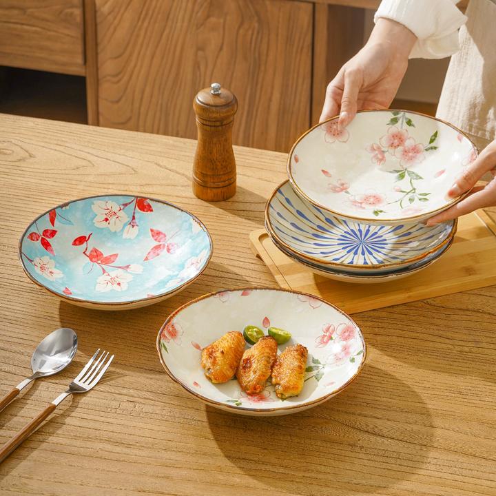 陶瓷盘子菜盘家用2024新款中式碟子中国风餐具特别好看的餐盘深盘
