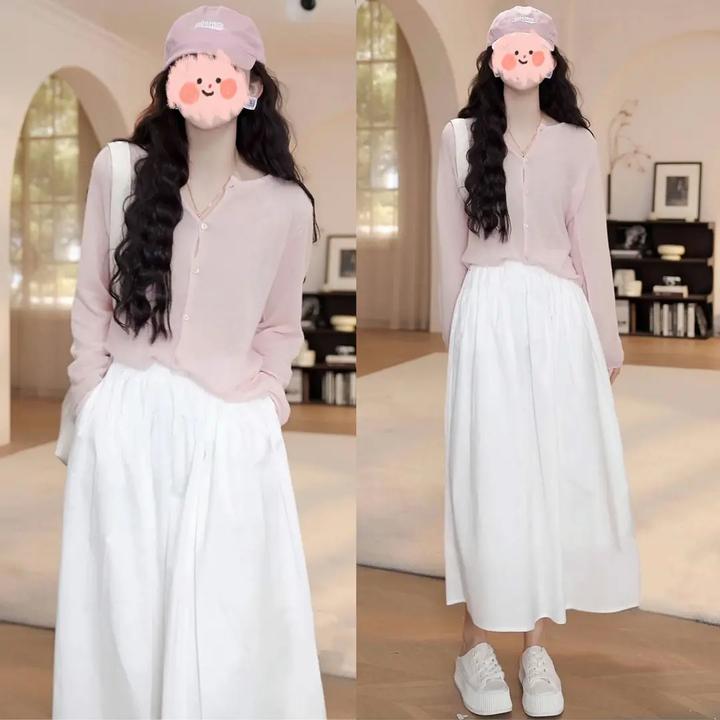 2025春季新款韩版时尚休闲显瘦气质减龄针织衫上衣半身裙两件套女