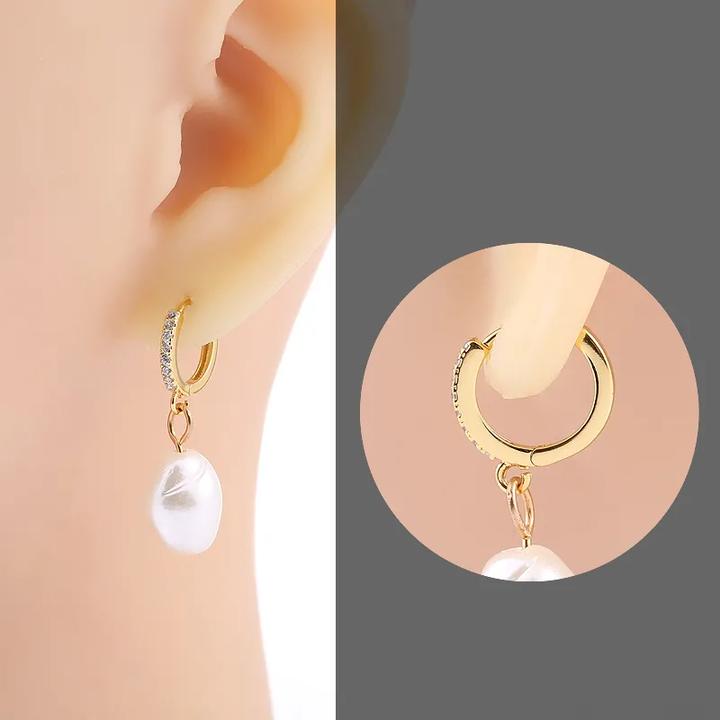 铜合金耳饰 镀18K色镶嵌锆石圆形耳扣女diy小众耳环空托饰品配件