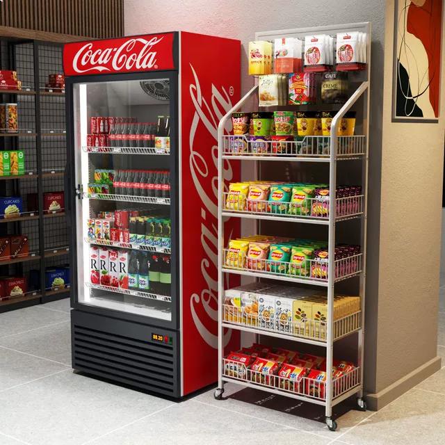 超市便利店零食货架小卖部饮料食品移动展示架落地多层陈列货物架