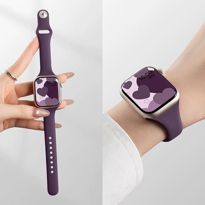 适用苹果S11手表iwatch10表带applewatch9运动SE8硅胶腕带女款7夏