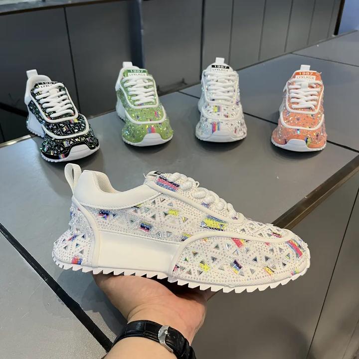 2025夏季新款时尚休闲网红烫钻包底男士潮鞋百搭舒适潮流休闲鞋