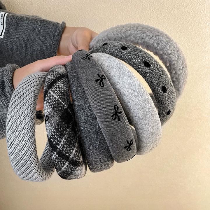 气质灰色格雷系宽边蝴蝶结发箍女款高颅顶压发头箍发捆碎发卡饰品