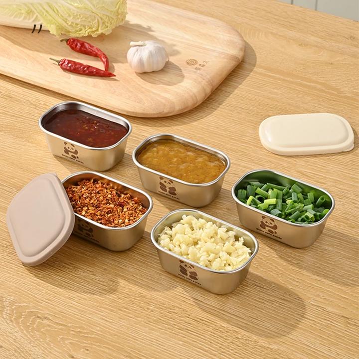 304不锈钢酱杯带盖番茄沙拉碟迷你调味碟密封酱料杯蘸料盒佐料盒