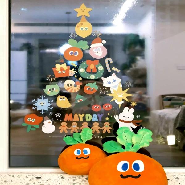 2026五月天圣诞节装饰玻璃卡通静电贴窗花精致制品动漫纪念送朋友