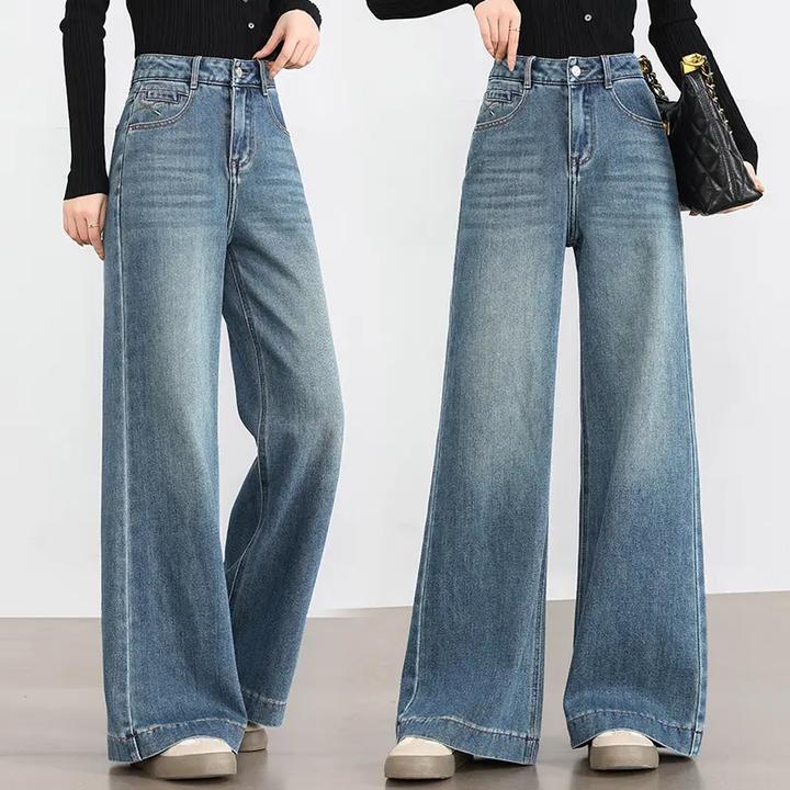 今年流行高腰阔腿牛仔裤女春季2025新款美式高级感宽松垂感直筒裤