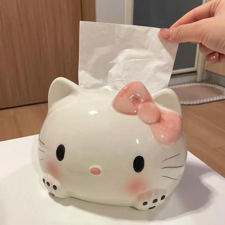 【现货】卡通凯蒂猫女KT猫纸巾盒创意可爱HelloKitty抽纸盒家用W292