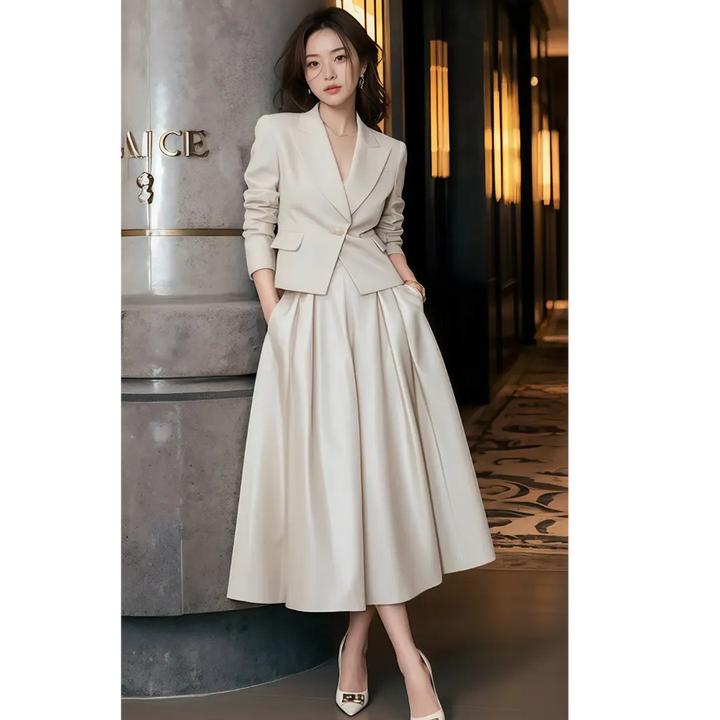2025春装新款女装时尚穿搭两件套气质西装套装裙子高级感洋气通勤