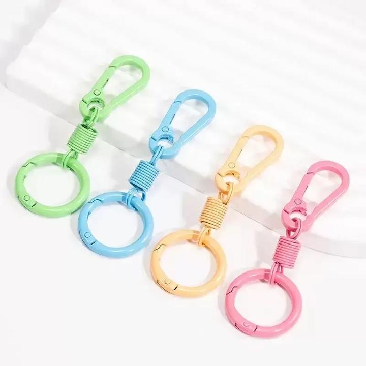 到手2个！马可龙多彩弹簧钥匙扣登山扣书包个性时尚钥匙扣