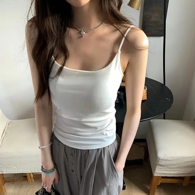 纯欲风吊带性感辣妹修身显瘦百搭大u领女装夏季背心时尚外穿美背
