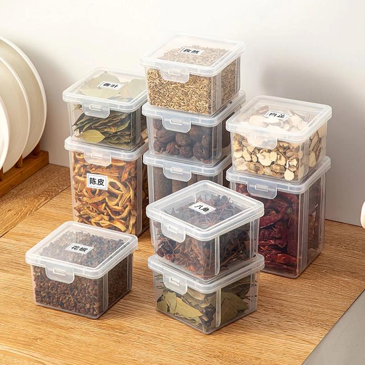 香料分装收纳盒八角桂皮花椒干辣椒分格调料罐五谷杂粮茶叶储物盒