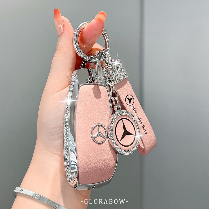 奔驰e300l钥匙套25款A级a200l汽车c260l真皮gla/glc/gle女包扣EQB