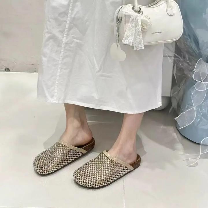 A时尚拖鞋品牌女鞋百搭防滑休闲夏季三色渔网拖鞋DD8012